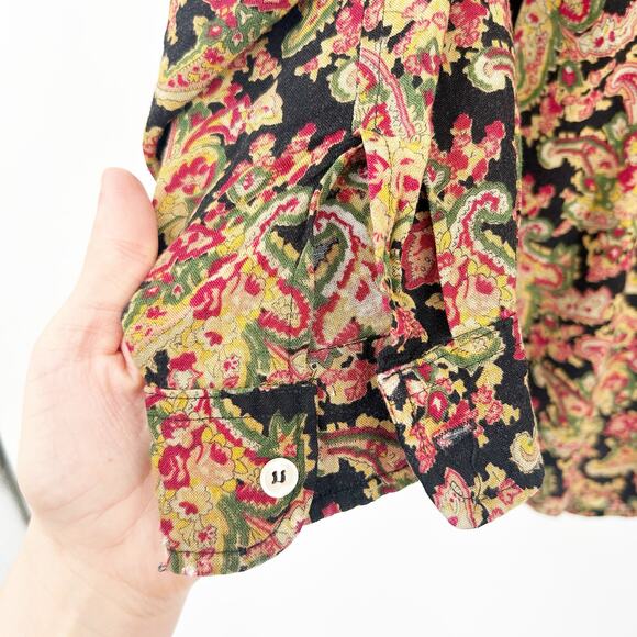 Guess by Georges Marciano Womens VTG Vintage 80s Psychedelic Paisley Shirt 3 - Picture 4 of 8